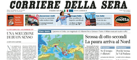 Le prime pagine di giovedì 26 gennaio 2012