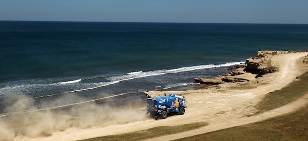 during stage one of the 2012 Dakar Rally from Mar Del Plata to Santa Rosa de la Pampa on January 1, 2012 in Santa Rosa de la Pampa, Argentina.