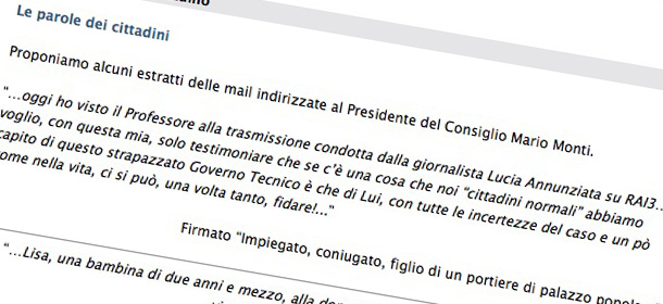 La nuova pagina “nordcoreana” del sito del governo