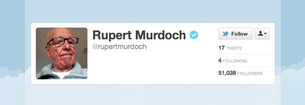 Rupert Murdoch è su Twitter