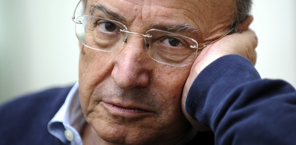 Greek director Theo Angelopoulos poses during a photocall for his film "The Dust of Time" in the western German city of Duesseldorf. The film has its premier in the German cinemas on the same day. AFP PHOTO DDP / VOLKER HARTMANN GERMANY OUT (Photo credit should read VOLKER HARTMANN/AFP/Getty Images)