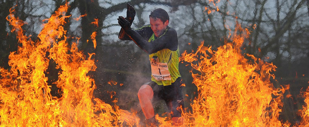during the Tough Guy Challenge endurance race on January 29, 2012 in Telford, England.