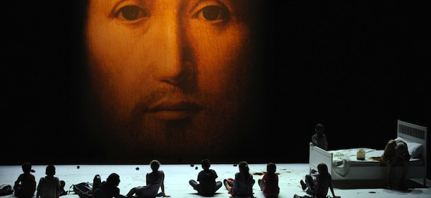 Childrens perform during a rehearsal of the play "Sur le concept du visage du fils de Dieu" (On the concept of the face of the son of God) by Italian director Romeo Castellucci on July 19, 2011 in Avignon, southeastern France as part of the 65th Avignon Theater Festival. AFP PHOTO / ANNE-CHRISTINE POUJOULAT (Photo credit should read ANNE-CHRISTINE POUJOULAT/AFP/Getty Images)