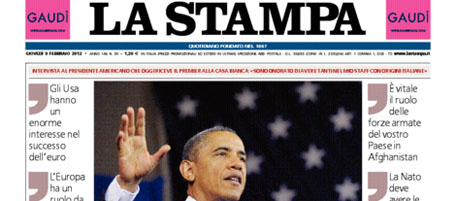 Le prime pagine di giovedì 9 febbraio 2012