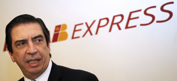 Rafael Sanchez-Lozano, CEO of Spanish airline Iberia, attends a news conference in Madrid on March 23, 2012. Iberia launched its low-cost air carrier Iberia Express. AFP PHOTO /DOMINIQUE FAGET (Photo credit should read DOMINIQUE FAGET/AFP/Getty Images)
