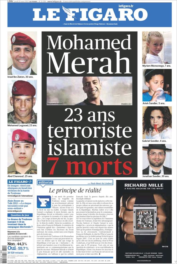 Le prime pagine di oggi in Francia