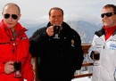 Berlusconi, Putin e Medvedev sulla neve