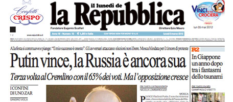 Le prime pagine di lunedì 5 marzo 2012