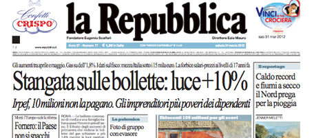 Le prime pagine di sabato 31 marzo 2012