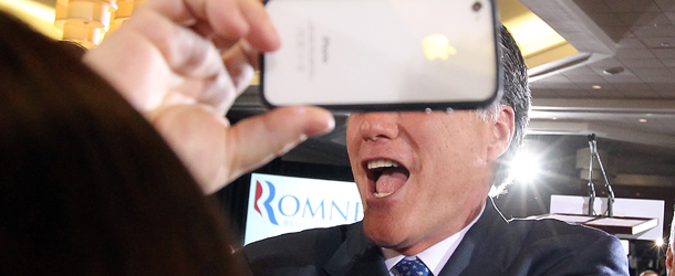 BOSTON, MA - MARCH 06: Republican presidential candidate, former Massachusetts Gov. Mitt Romney greets supporters at a Super Tuesday night gathering at the Westin Copley Place on March 6, 2012 in Boston, Massachusetts. Mitt Romney celebrated Super Tuesday wins in Massachusetts, Vermont and Virginia. (Photo by Justin Sullivan/Getty Images)