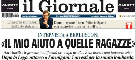 Le prime pagine di sabato 14 aprile 2012