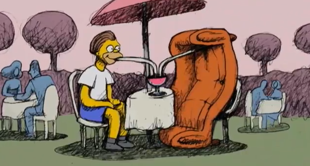 La dura vita del divano di Homer Simpson