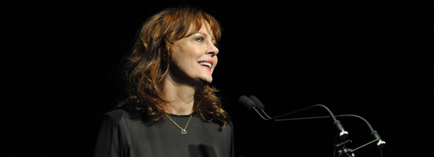 NEW YORK, NY - APRIL 02: Actress Susan Sarandon speaks at the 39th Annual Chaplin Award gala at Alice Tully Hall on April 2, 2012 in New York City. (Photo by Mike Coppola/Getty Images)