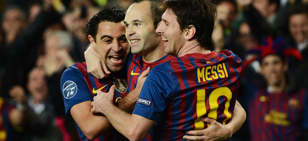 during the Champions League quarter-final second leg match between FC Barcelona and AC Milan at the Camp Nou stadium on April 3, 2012 in Barcelona, Spain.