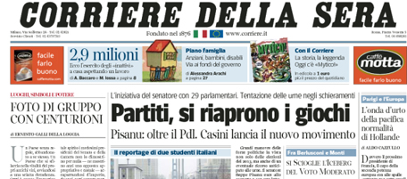 Le prime pagine di venerdì 20 aprile 2012