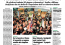 La prima pagina della Padania di venerdì 13 aprile