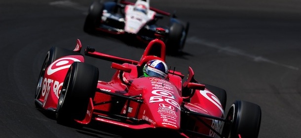 during the IZOD IndyCar Series 96th running of the Indianpolis 500 mile race at the Indianapolis Motor Speedway on May 27, 2012 in Indianapolis, Indiana.