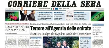 Le prime pagine di venerdì 4 maggio 2012