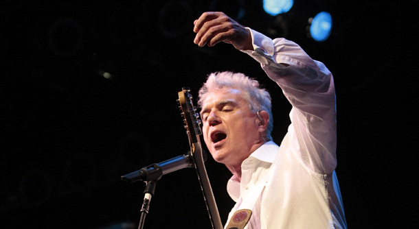 David Byrne performs during the Bonnaroo Arts and Music Festival in Manchester, Tenn., Friday, June 12, 2009. (AP Photo/Dave Martin)
