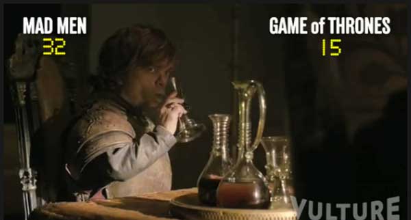 Si beve di più in Mad Men o in Game of Thrones?