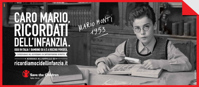 I manifesti della campagna “Ricordiamoci dell’infanzia” di Save the Children
