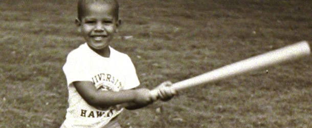 ** FILE ** This 1960's photo provided by the presidential campaign of Sen. Barack Obama, D-Ill., shows the Democratic presidential hopeful, Obama, with his baseball bat in Hawaii. (AP Photo/Obama Presidential Campaign, File) ** NO SALES **