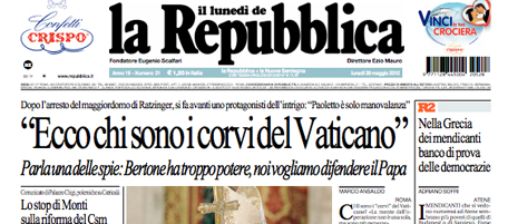Le prime pagine di lunedì 28 maggio 2012