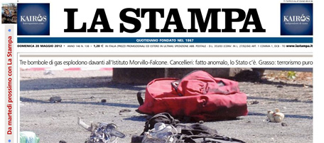 Le prime pagine di domenica 20 maggio 2012