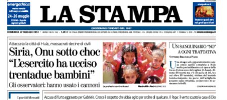 Le prime pagine di domenica 27 maggio 2012