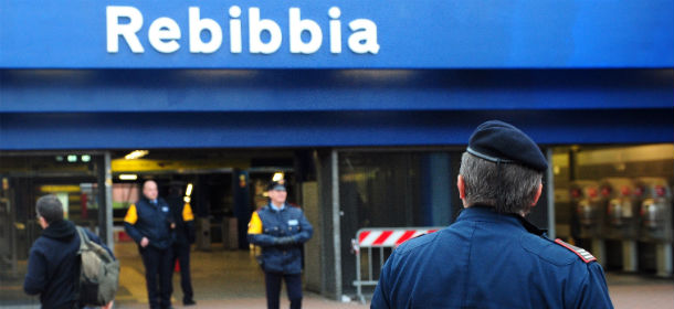 nella foto, la fermata della linea B "Rebibbia" (ALBERTO PIZZOLI/AFP/Getty Images)