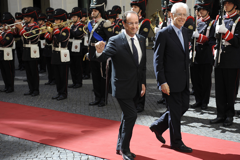Mario Monti e François Hollande