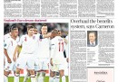 Le prime pagine dei giornali inglesi su Italia-Inghilterra