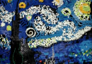 <em>Notte stellata</em> di Van Gogh fatto con 7000 tessere del domino 