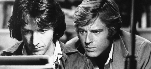 Dustin Hoffman, left, and Robert Redford star as Carl Bernstein and Bob Woodward in 1975, the two Washington Post reporters who uncovered the Watergate Scandal, in the network television premiere of Ã¬All the PresidentÃ­s Men,Ã® a suspense drama on NBC-TVÃ­s The Sunday Big Event on November 9. (AP Photo)