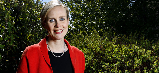 In this photo taken on June 11, 2012, Iceland journalist and presidential candidate Thora Arnorsdottir poses in Reykjavik. Iceland will elect a new president on June 28, 2012. AFP PHOTO / EGGERT JOHANESSON - ICELAND OUT (Photo credit should read Eggert Johannesson/AFP/GettyImages)