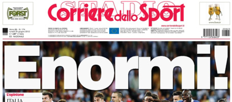 Le prime pagine di lunedì 25 giugno 2012