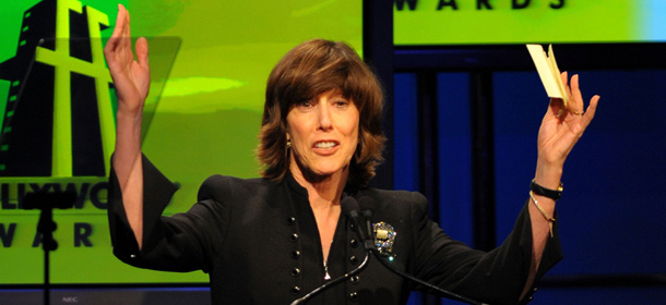 BEVERLY HILLS, CA - OCTOBER 26: Screenwriter Nora Ephron accepts the Screenwriter Award onstage during the 13th annual Hollywood Awards Gala Ceremony held at The Beverly Hilton Hotel on October 26, 2009 in Beverly Hills, California. (Photo by Jason Merritt/Getty Images for The Hollywood Film Festival)