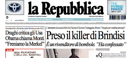 Le prime pagine di giovedì 7 giugno 2012