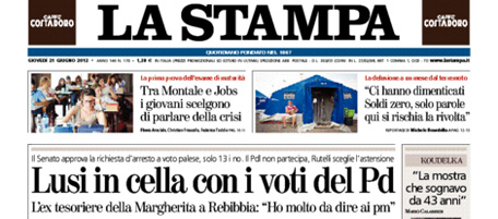 Le prime pagine di giovedì 21 giugno 2012