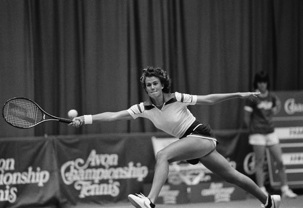 Pam Shriver ai quarti di finale dell'Avon Championships of Washington,...