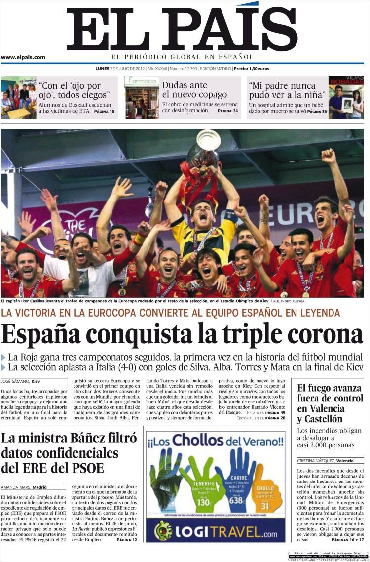 La Spagna vince la "tripla corona"
La vittoria degli Europei trasforma la squadra spagnola in leggenda