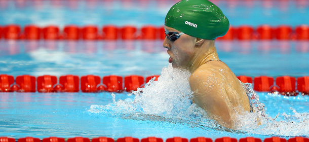 LONDON, ENGLAND - JULY 29: Ruta Meilutyte of Lithuania competes in the Women's 100m Breaststroke semi final2 on Day 2 of the London 2012 Olympic Games at the Aquatics Centre on July 29, 2012 in London, England. (Photo by Al Bello/Getty Images)