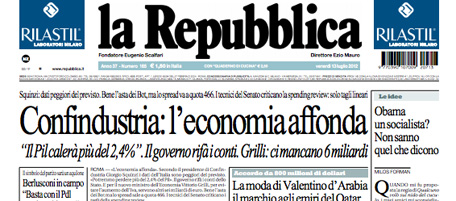 Le prime pagine di venerdì 13 luglio 2012