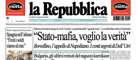 Le prime pagine di venerdì 20 luglio 2012
