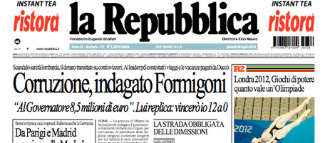 Le prime pagine di giovedì 26 luglio 2012