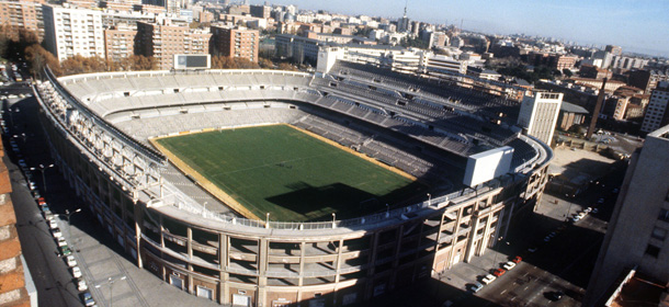An undated photo of the Santiago Bernabeu Stadium in Madrid. (Photo credit should read -/AFP/Getty Images)