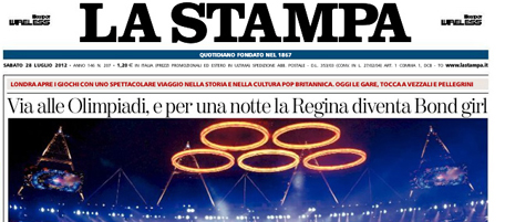 Le prime pagine di sabato 28 luglio 2012