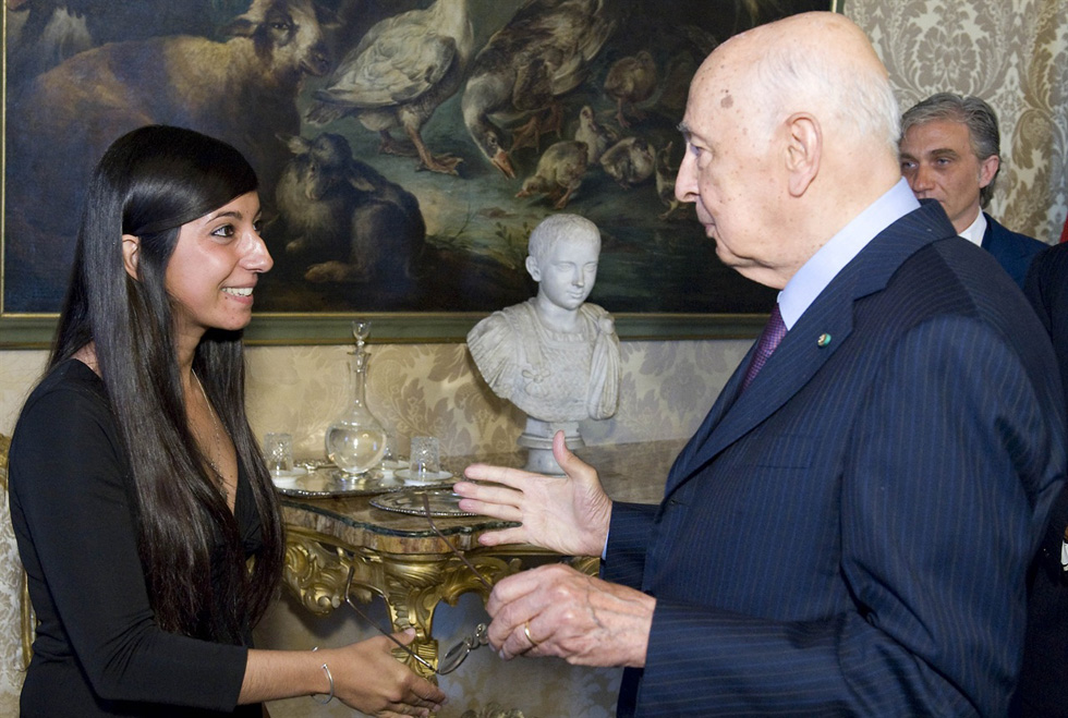 L'incontro tra Rossella Urru e Giorgio Napolitano