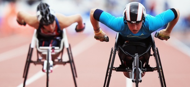 during the Visa London Disability Athletics Challenge LOCOG Test Event for the London 2012 Paralympic Games at Olympic Stadium on May 8, 2012 in London, England.