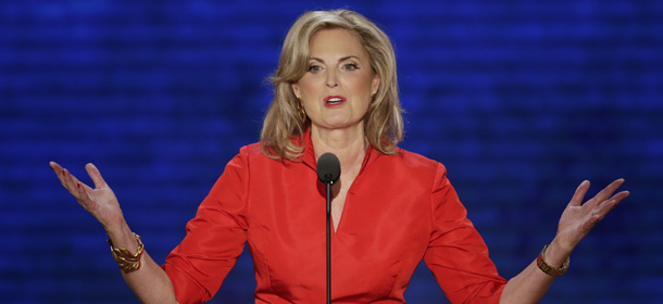 Ann Romney, wife of U.S. Republican presidential nominee Mitt Romney, addresses the Republican National Convention in Tampa, Fla., on Tuesday, Aug. 28, 2012. (AP Photo/J. Scott Applewhite)